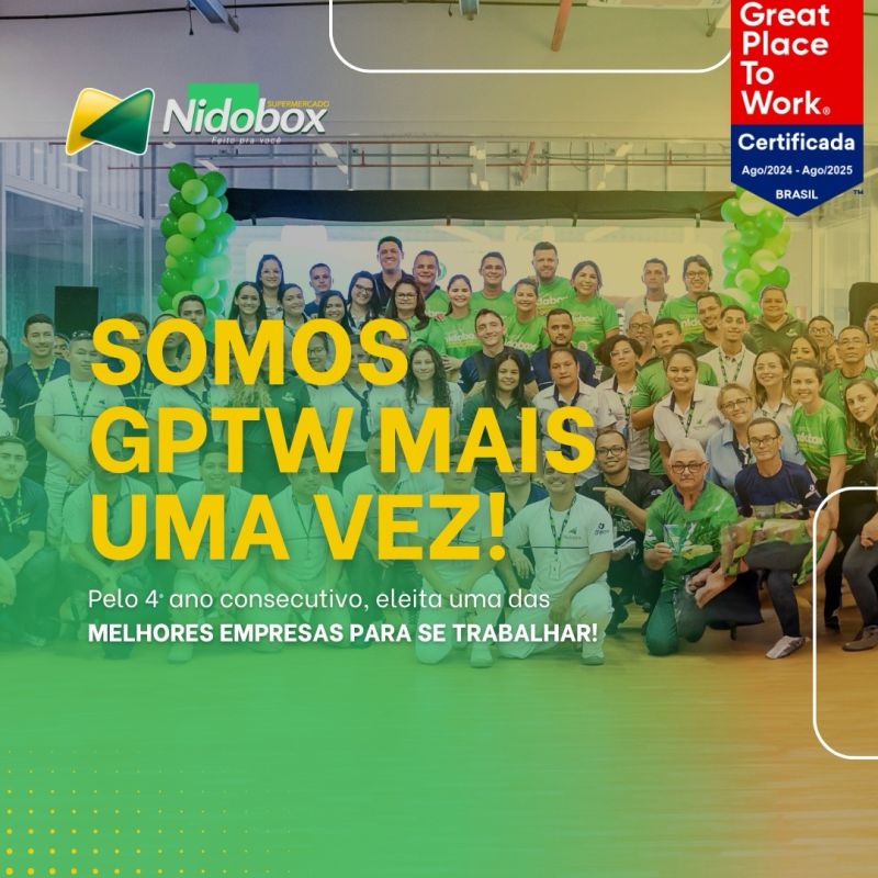 Supermercado Nidobox é destaque pela quarta vez consecutiva como a melhor empresa para trabalhar